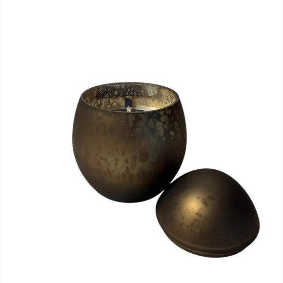 Bronze Mercury Glass Egg-Shaped Candle By SDS for HD - Picture 2 of 4